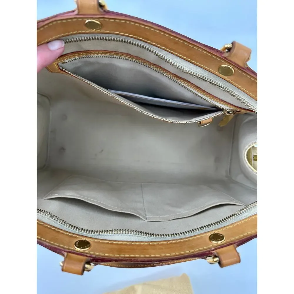 Louis Vuitton Brea MM Monogram Vernis Cream Patent Leather Bag + Entrupy Cert
